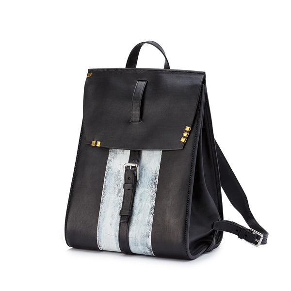 Signature Backpack Black Ivory Rock Calf Bag